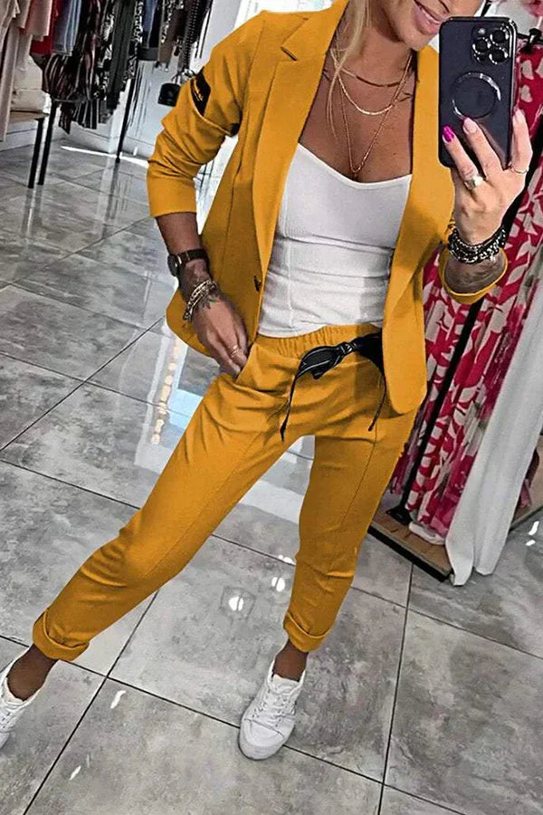 Isabelle | Ensemble sur mesure avec un blazer doux et un jogging décontracté