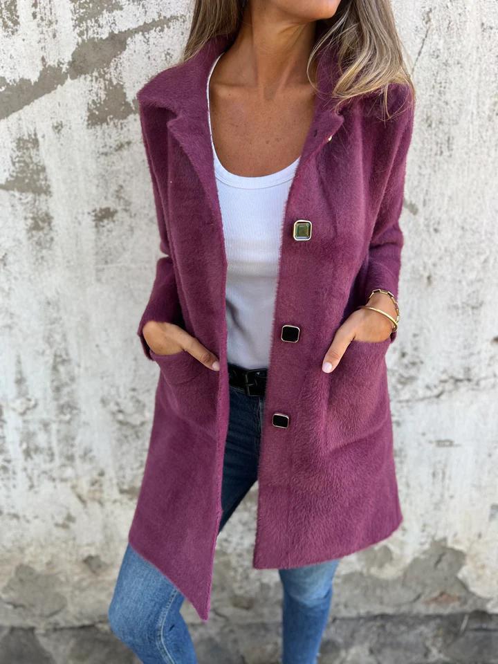 Marce™ | Manteau élégant en tissu brut