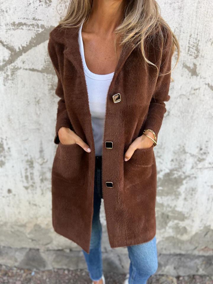 Marce™ | Manteau élégant en tissu brut