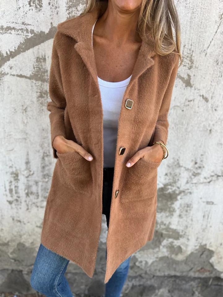 Marce™ | Manteau élégant en tissu brut