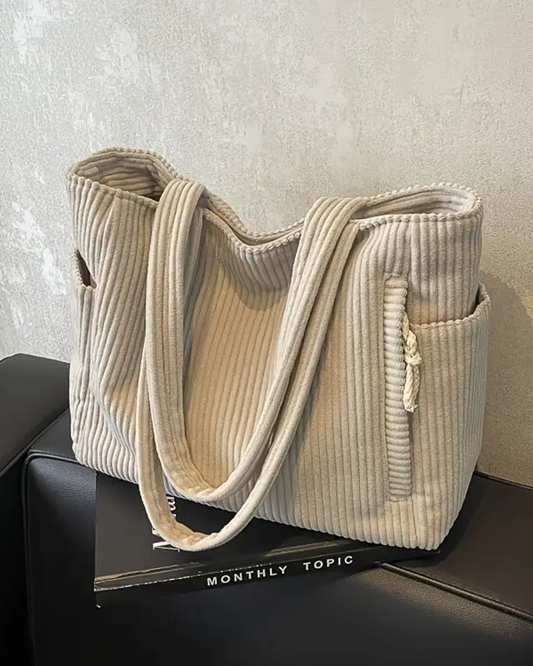 Noora™ | Sac souple en velours côtelé pour tous les jours