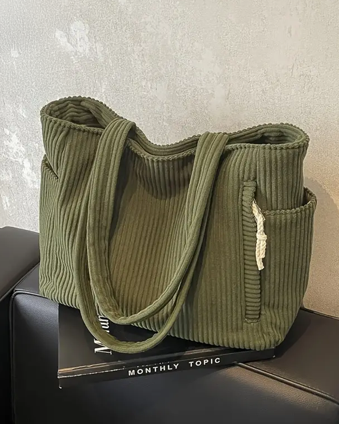 Noora™ | Sac souple en velours côtelé pour tous les jours