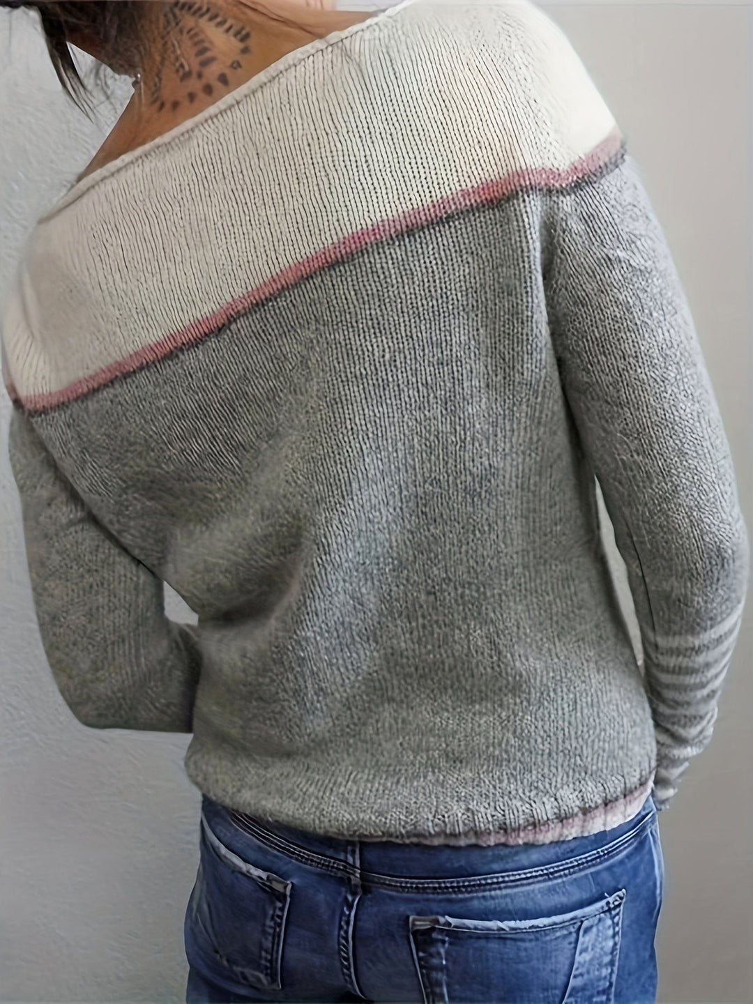 Ava - Gilet Rayé à Manches Longues