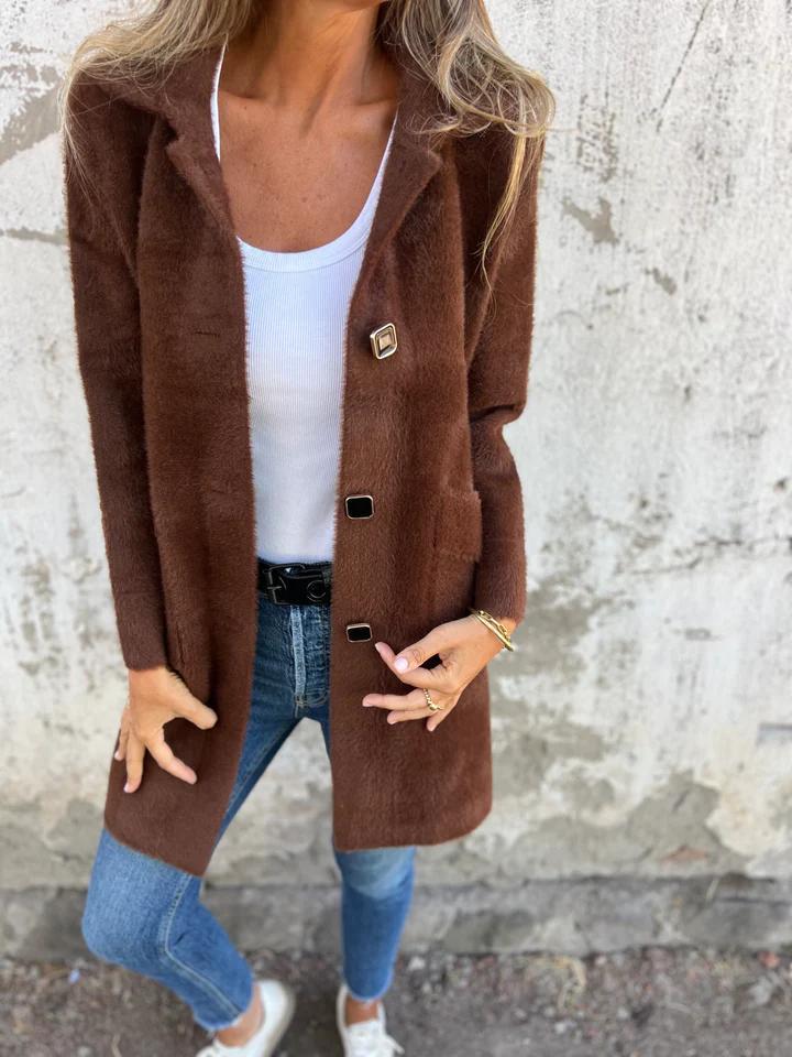 Marce™ | Manteau élégant en tissu brut