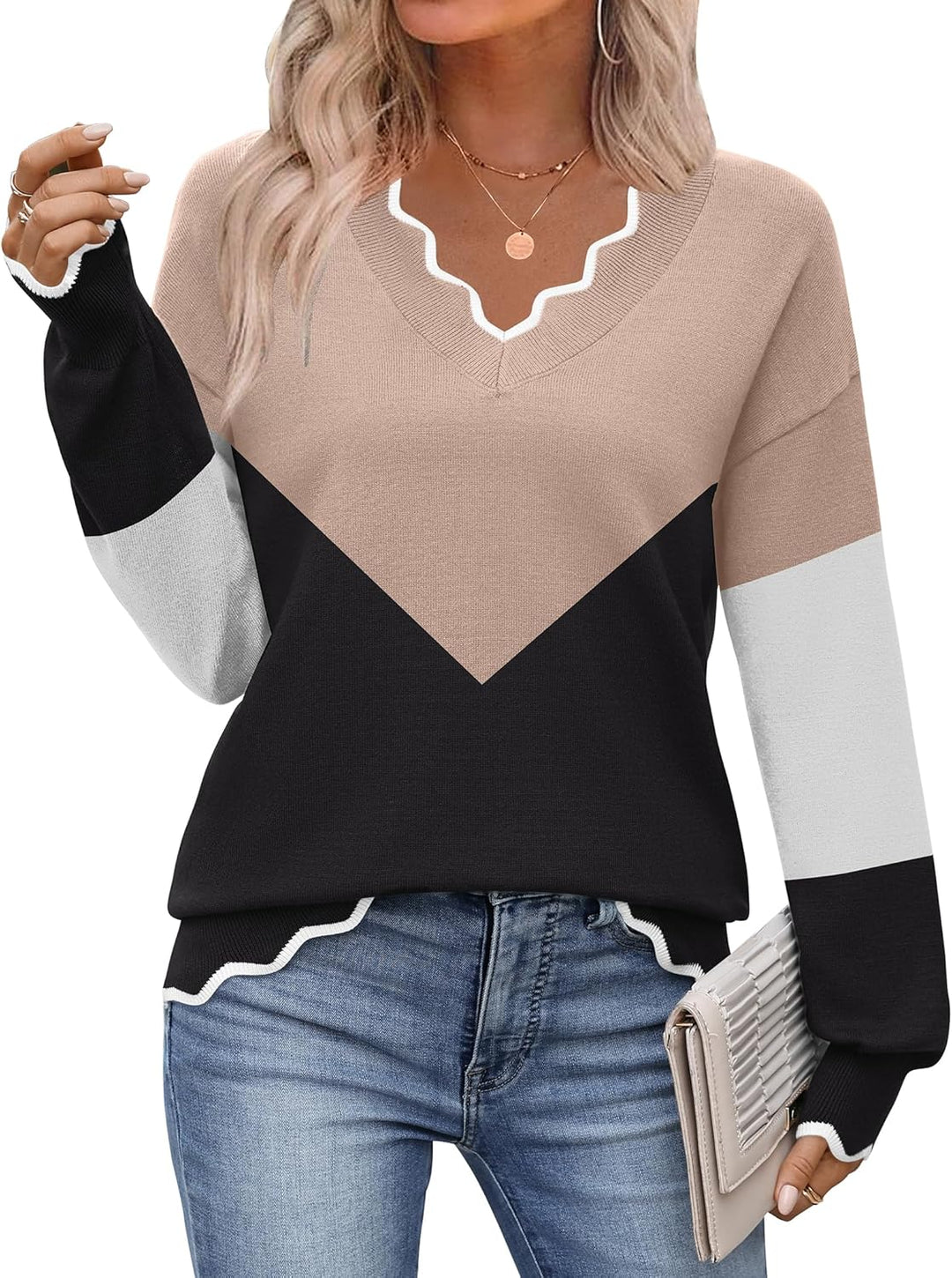 Julia- Pull femme col V léger