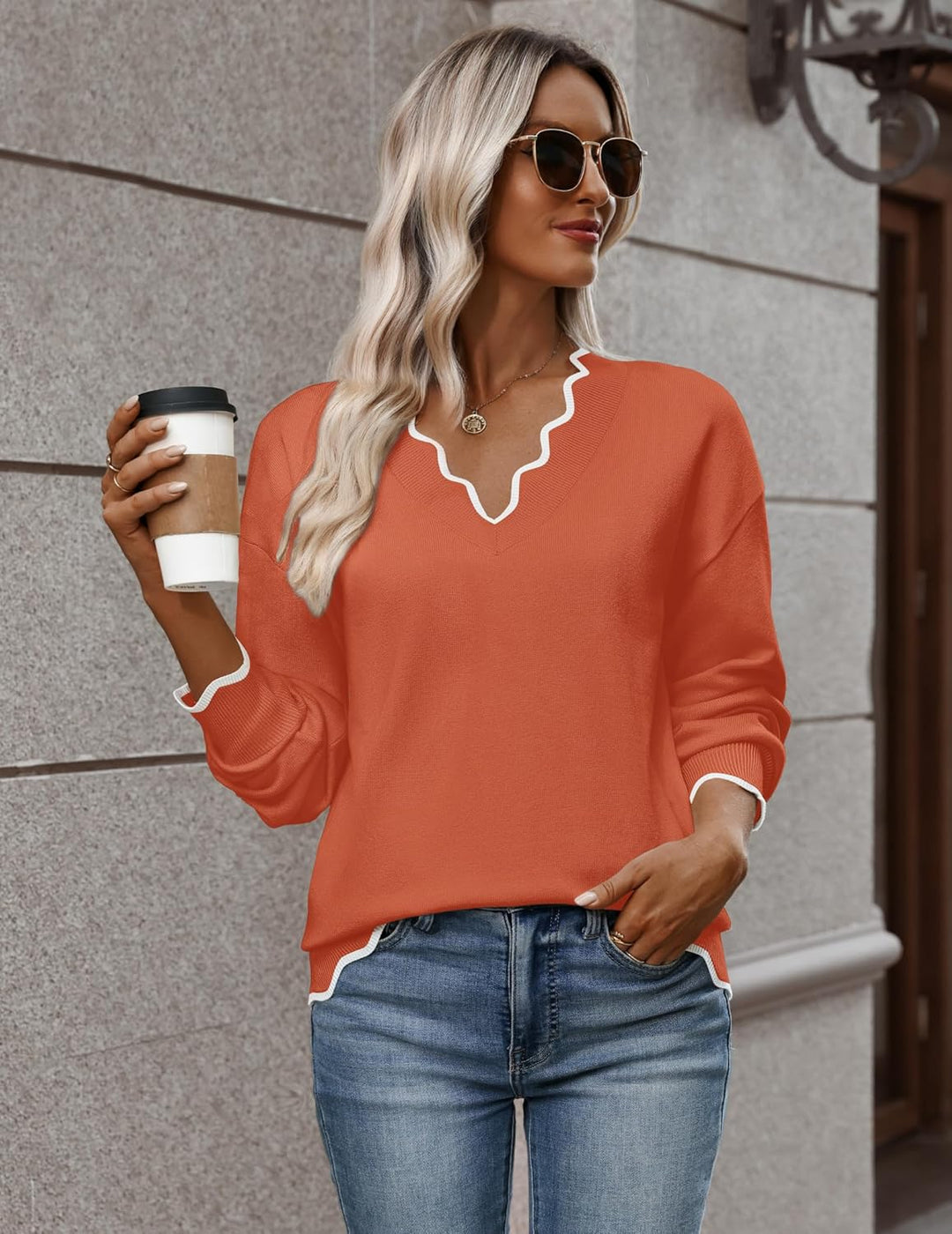 Julia- Pull femme col V léger