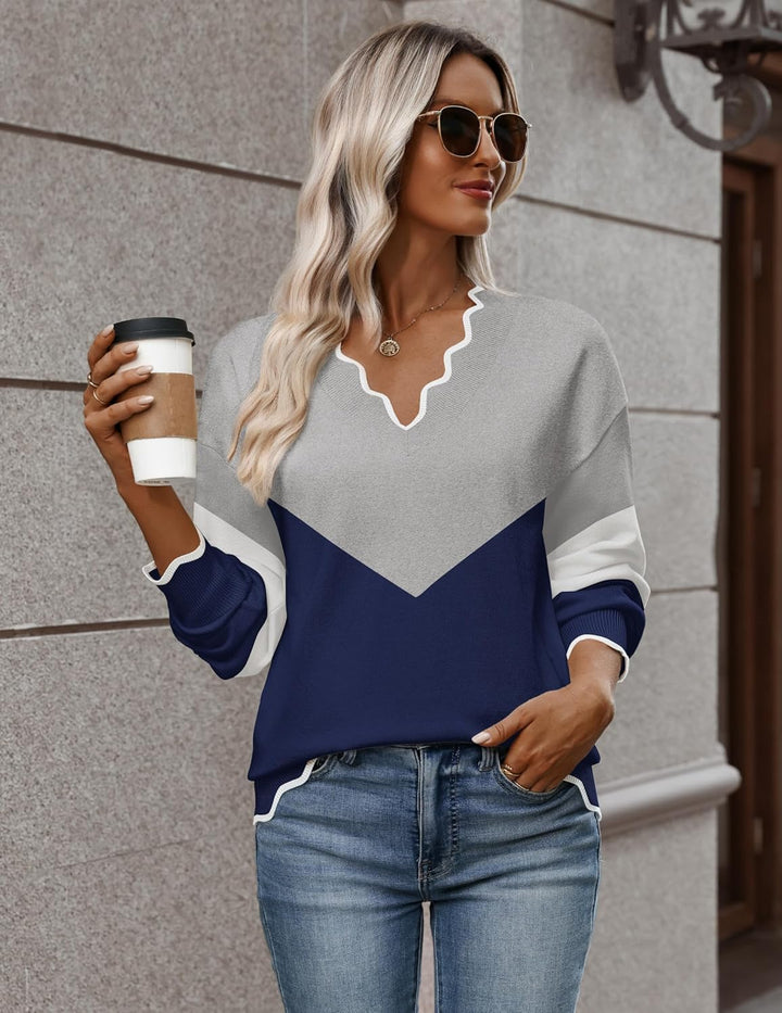 Julia- Pull femme col V léger