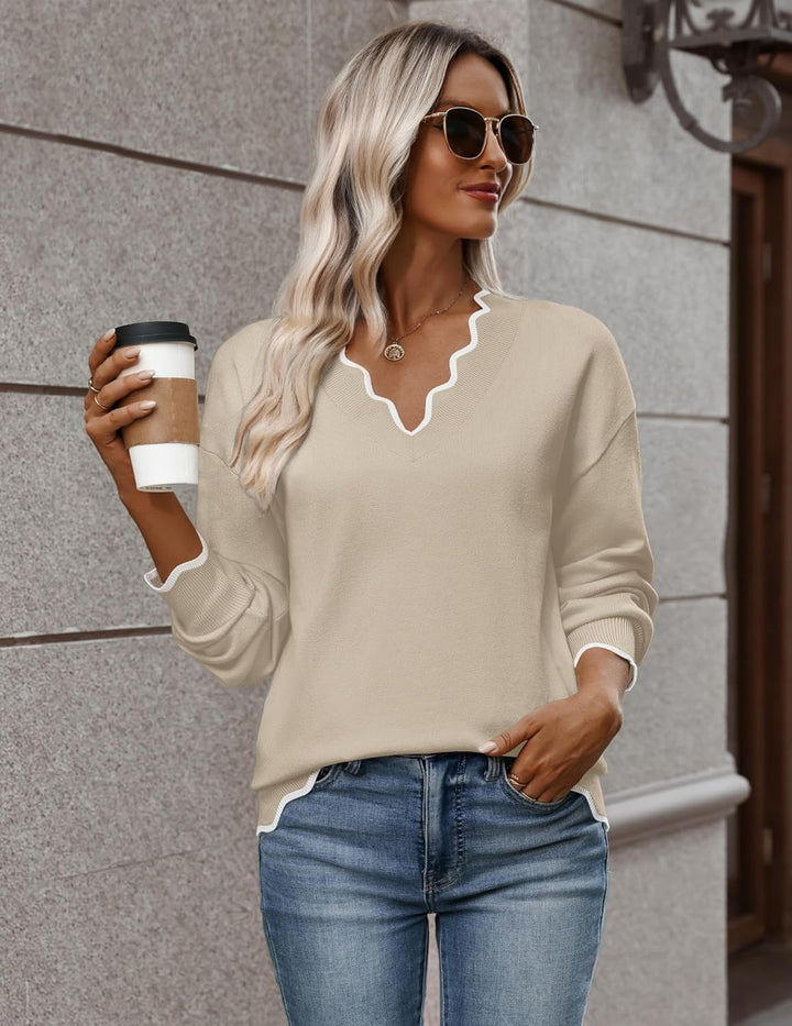Julia- Pull femme col V léger