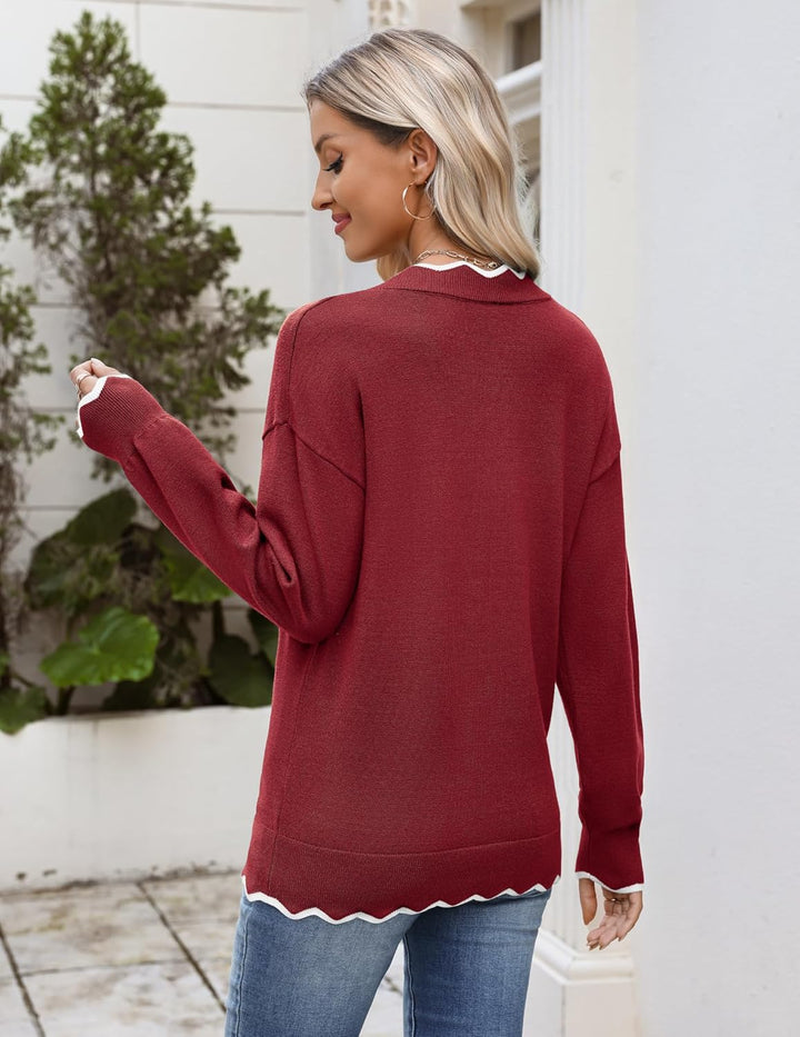 Julia- Pull femme col V léger