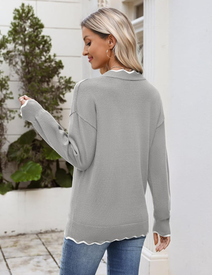 Julia- Pull femme col V léger