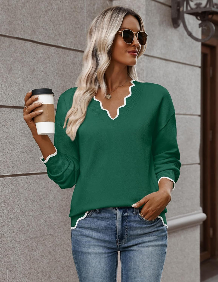 Julia- Pull femme col V léger