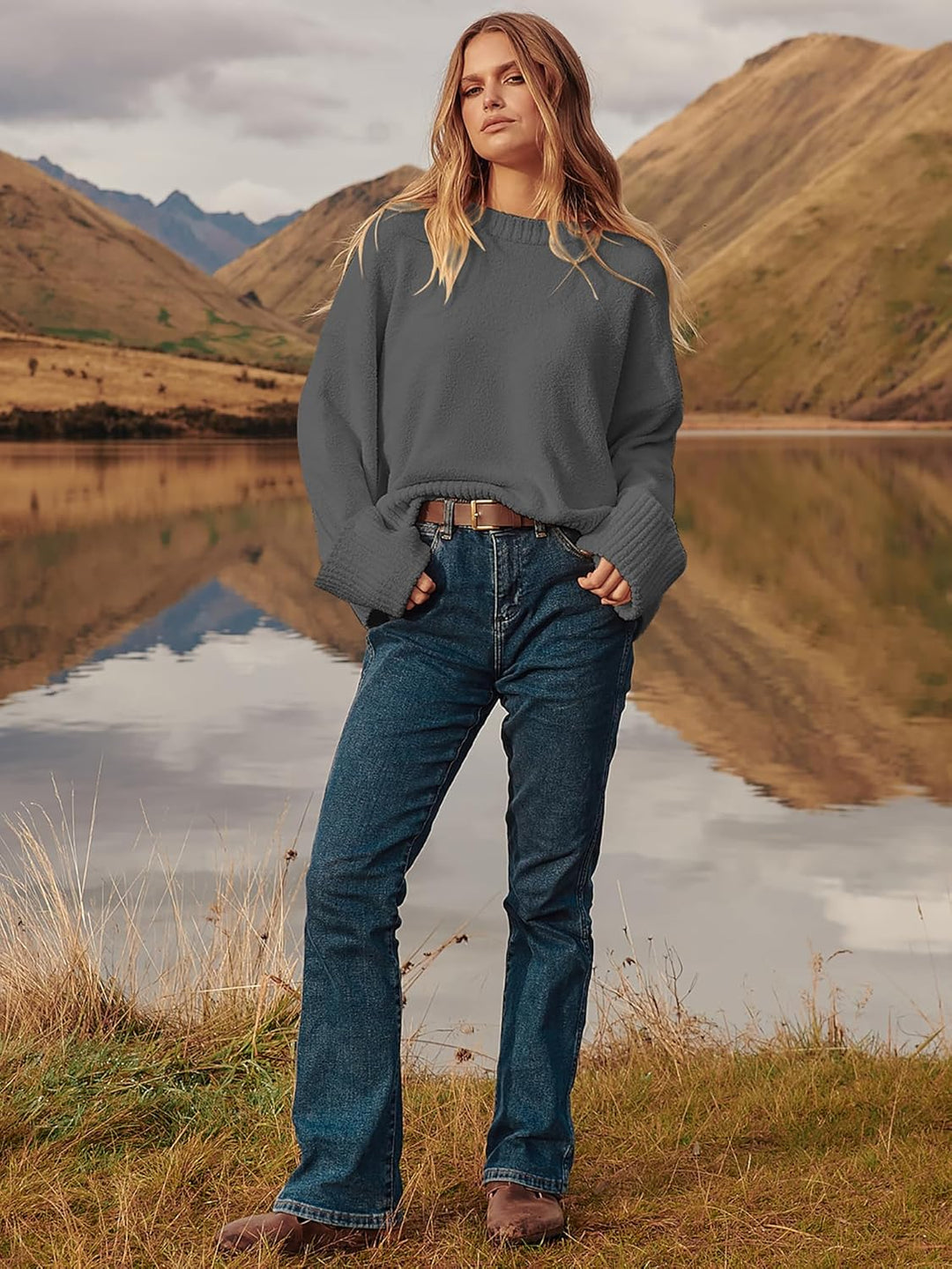 Evie- Pull oversize automne-hiver en maille