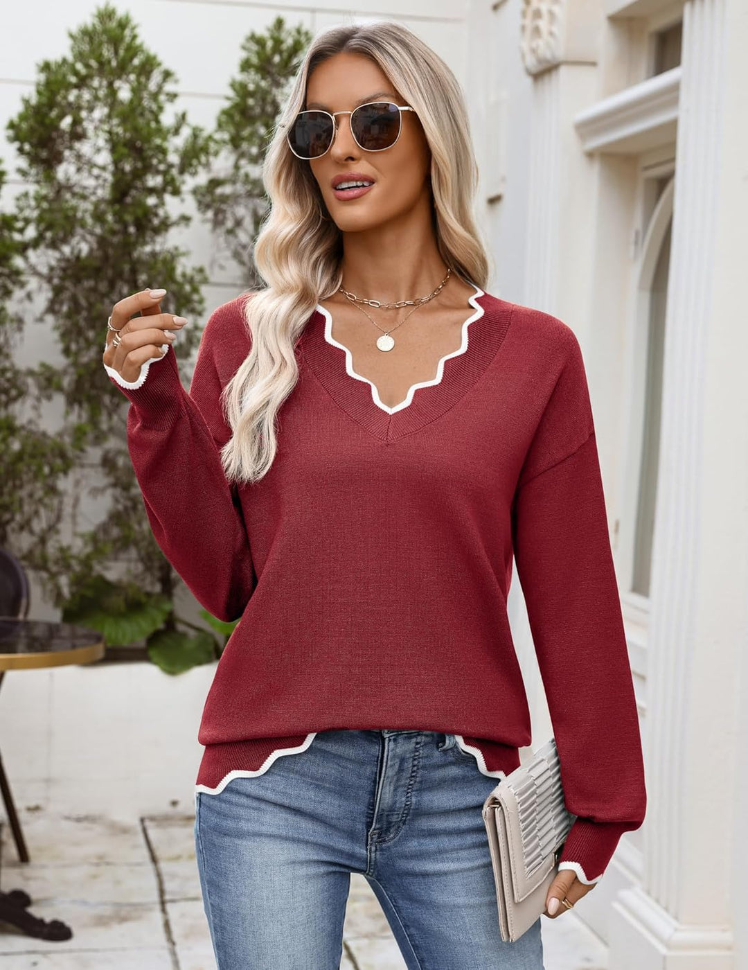 Julia- Pull femme col V léger
