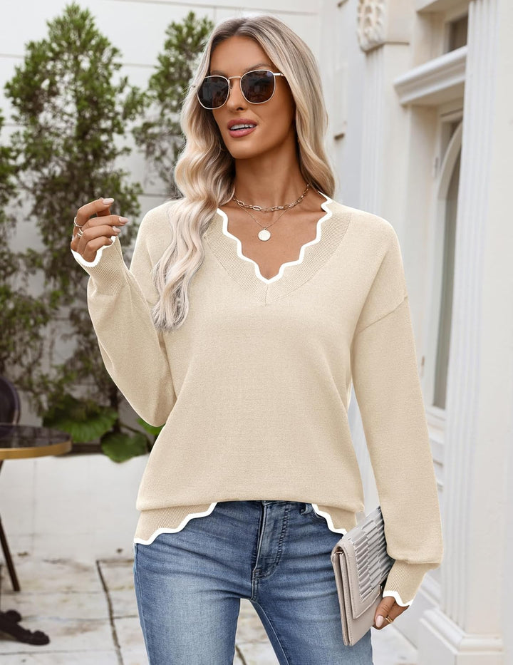 Julia- Pull femme col V léger