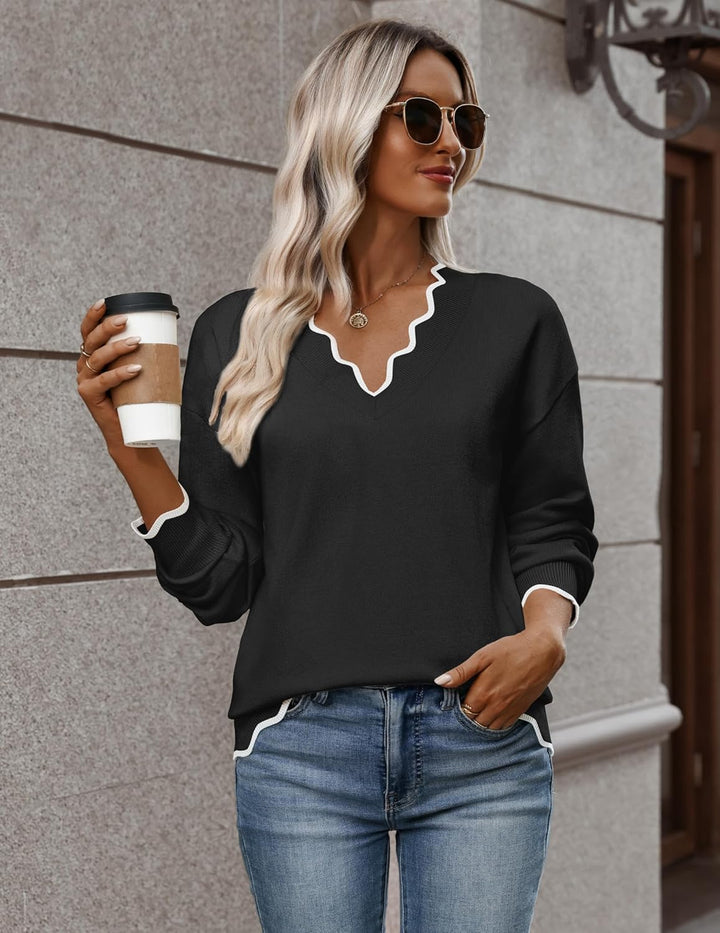 Julia- Pull femme col V léger