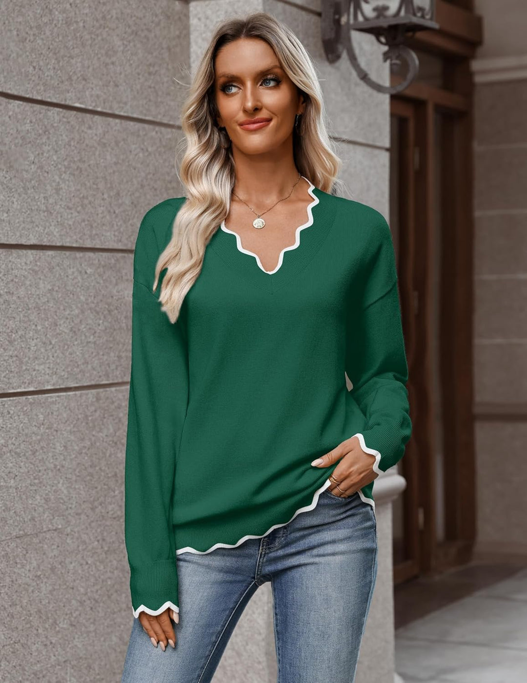 Julia- Pull femme col V léger