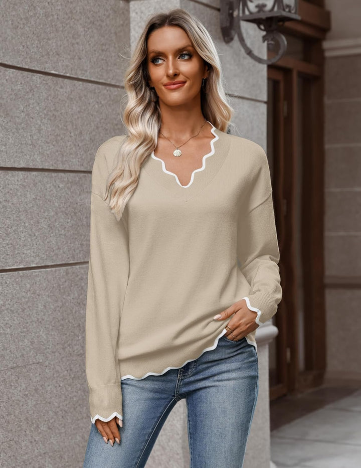 Julia- Pull femme col V léger