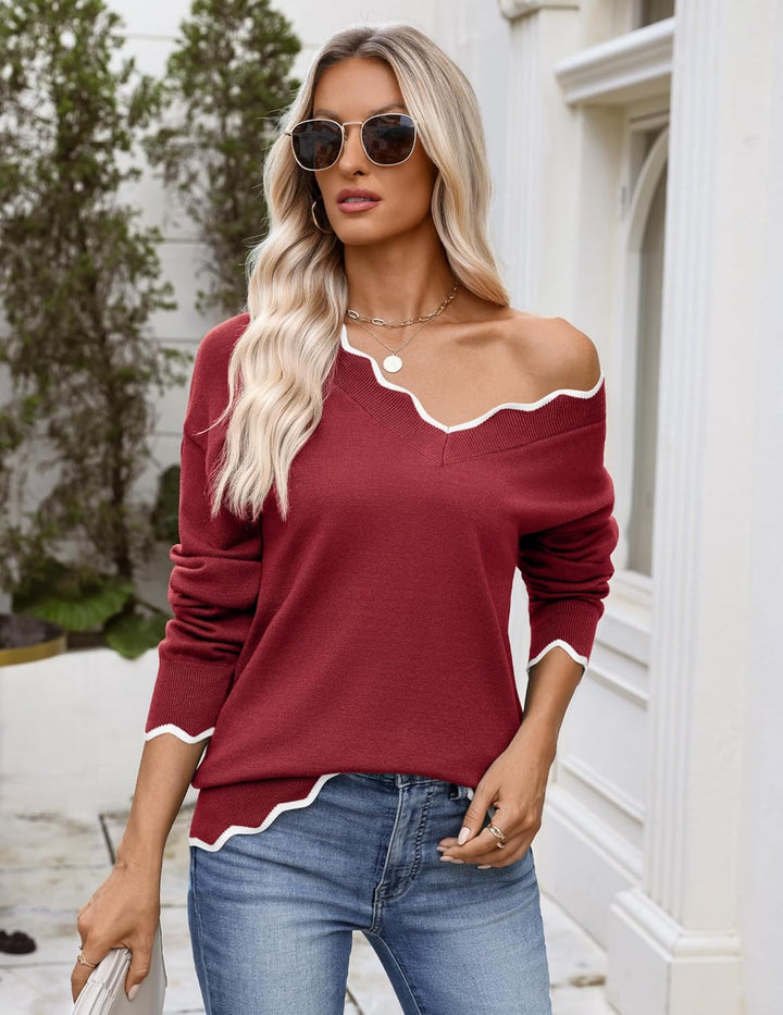 Julia- Pull femme col V léger