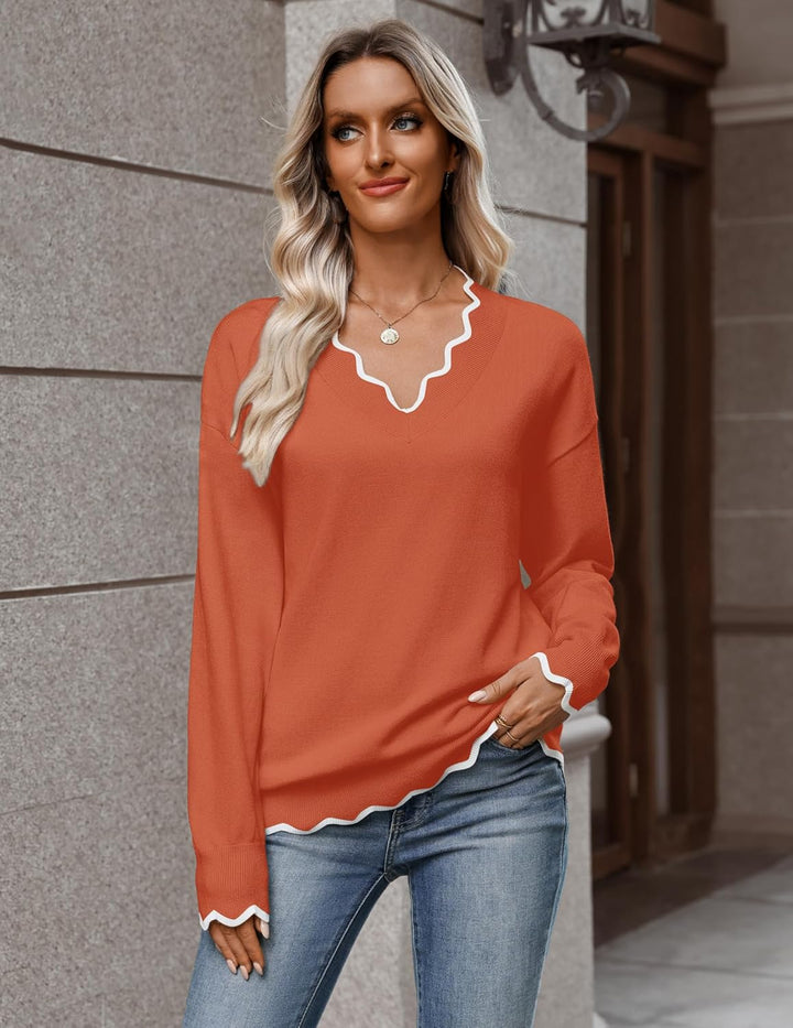 Julia- Pull femme col V léger