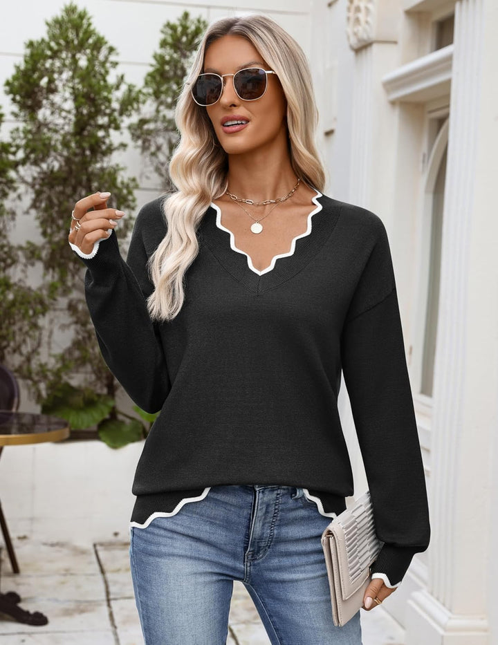 Julia- Pull femme col V léger