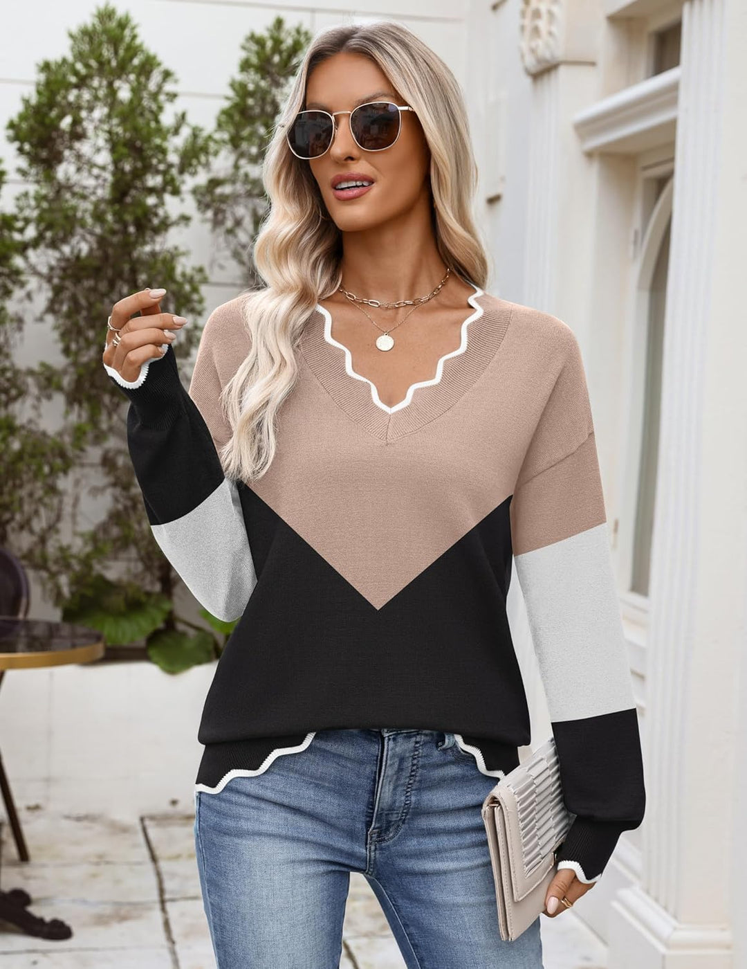 Julia- Pull femme col V léger