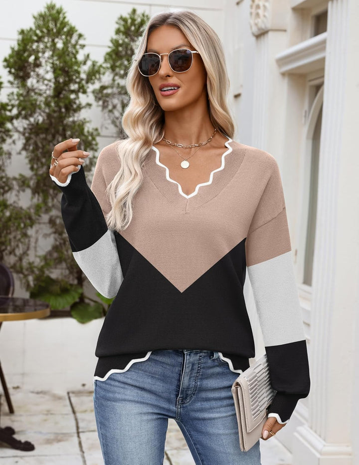 Julia- Pull femme col V léger