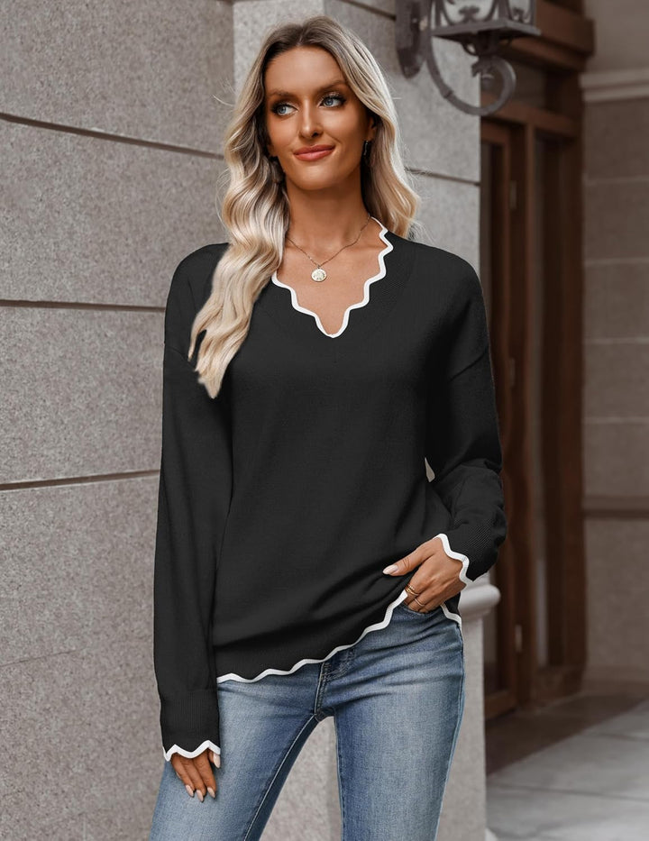Julia- Pull femme col V léger