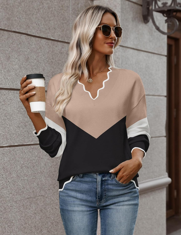 Julia- Pull femme col V léger