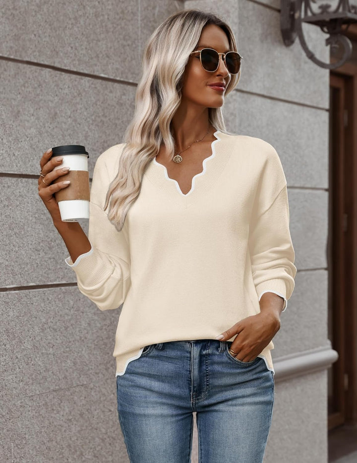 Julia- Pull femme col V léger