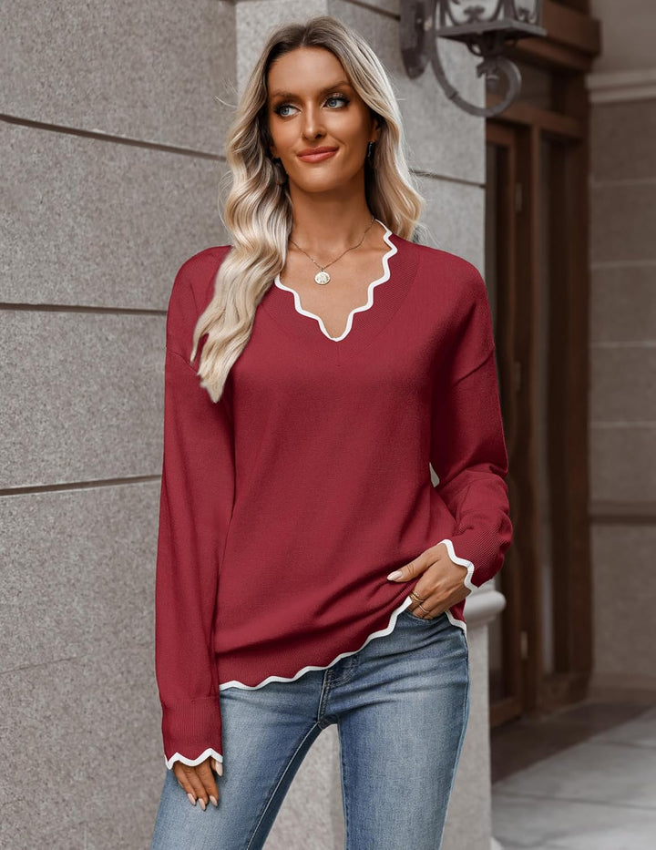 Julia- Pull femme col V léger