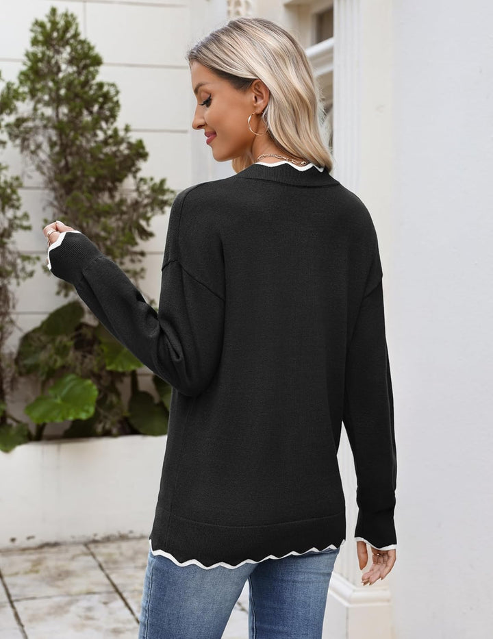 Julia- Pull femme col V léger