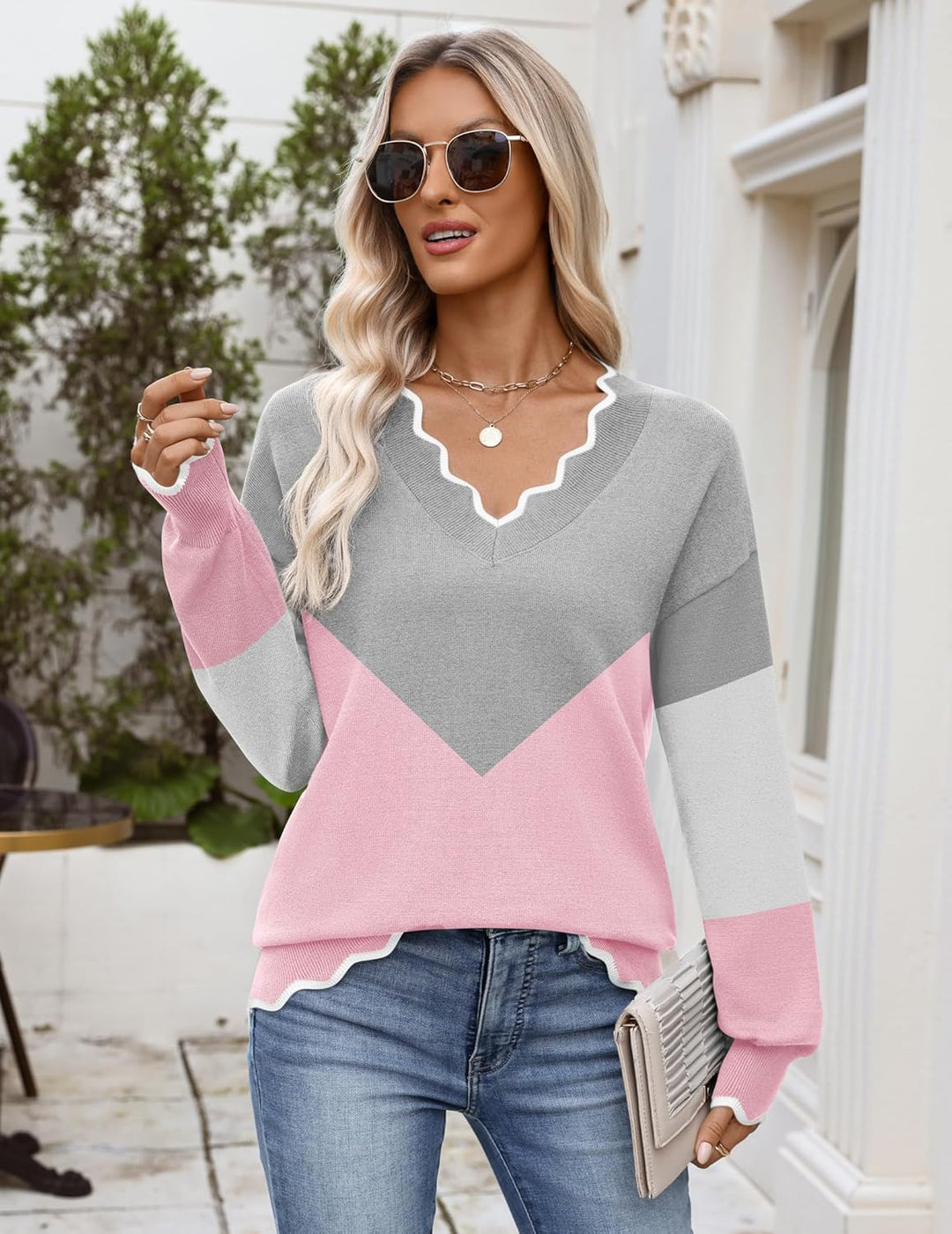Julia- Pull femme col V léger