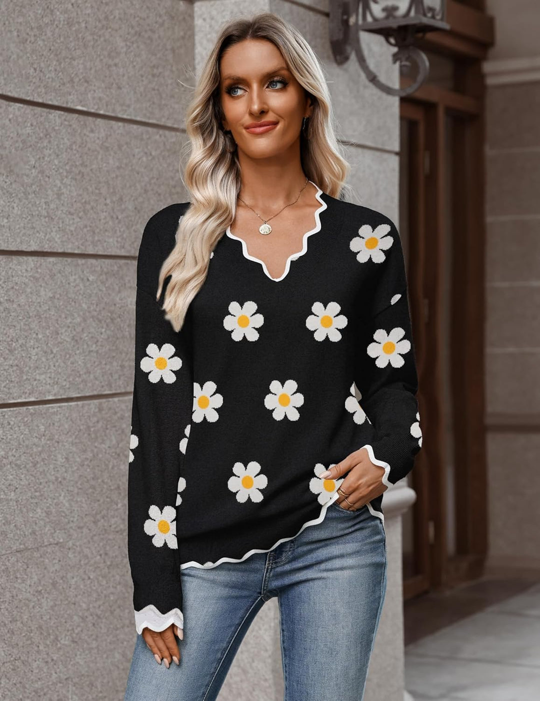Julia- Pull femme col V léger