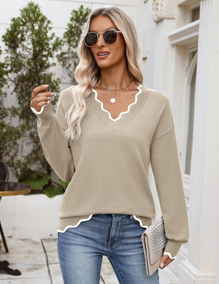 Julia- Pull femme col V léger