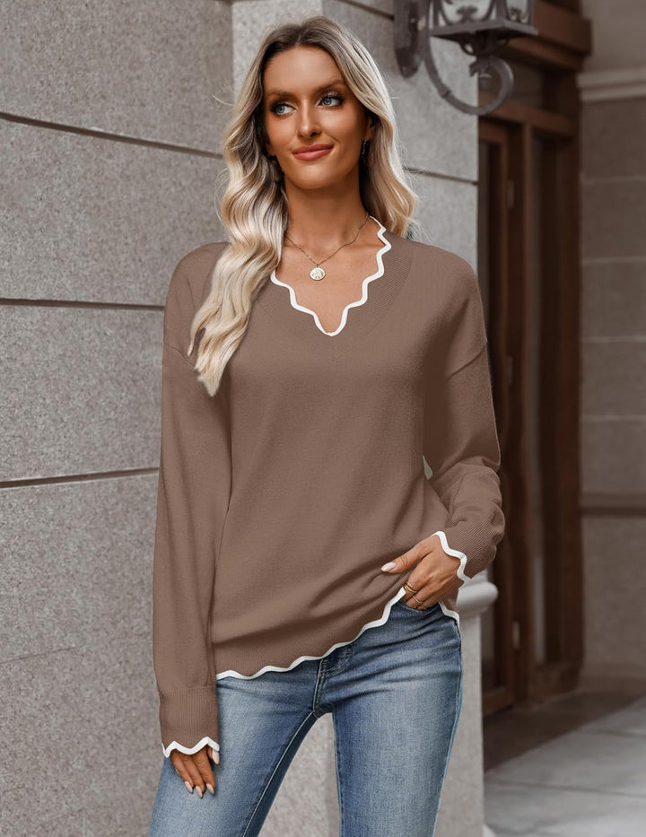 Julia- Pull femme col V léger
