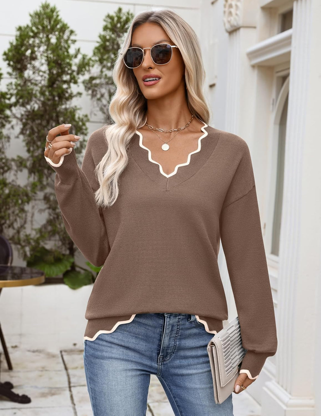 Julia- Pull femme col V léger