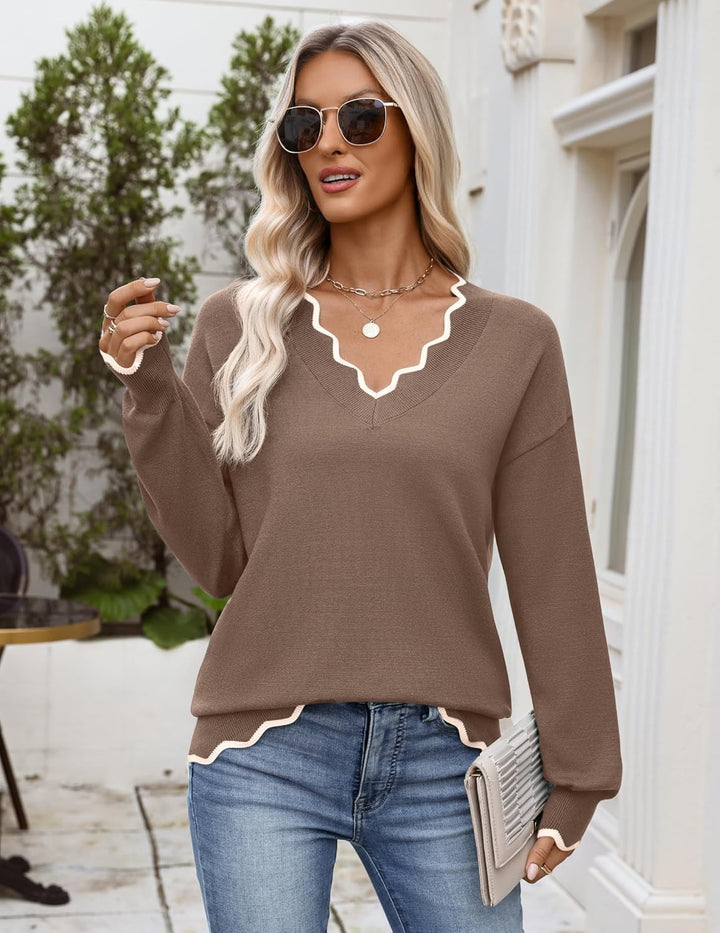 Julia- Pull femme col V léger