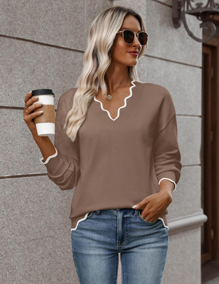 Julia- Pull femme col V léger