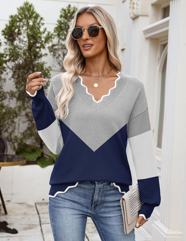 Julia- Pull femme col V léger