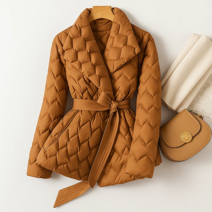 Sophia™ | Veste Matelassée avec Ceinture