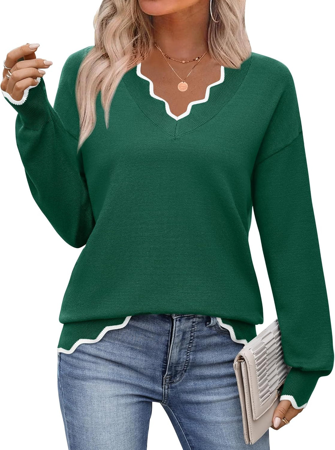 Julia- Pull femme col V léger