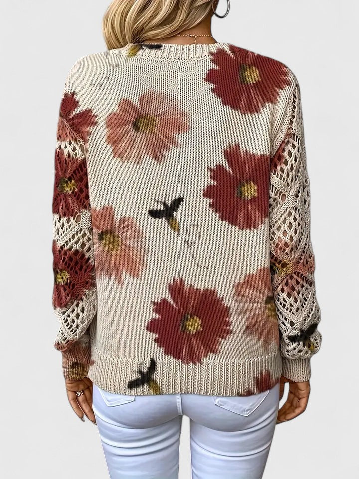 Aurélie | Pull féminin à fleurs