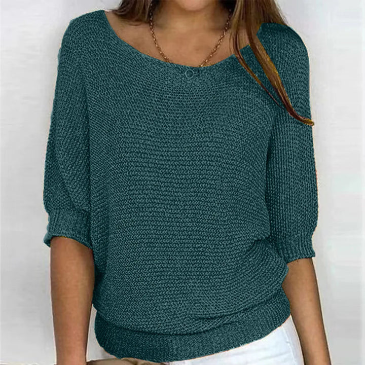 Lisa - Pull décontracté à col rond et manches 3/4 pour femmes