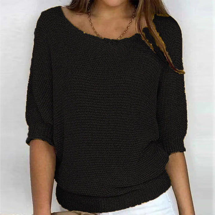 Lisa - Pull décontracté à col rond et manches 3/4 pour femmes
