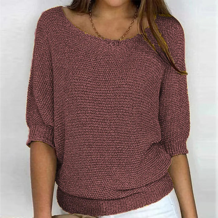Lisa - Pull décontracté à col rond et manches 3/4 pour femmes