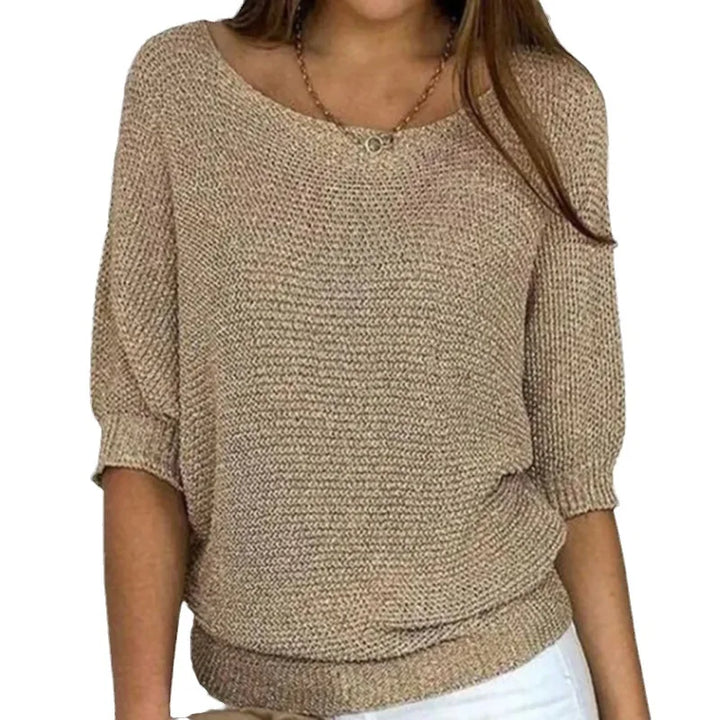 Lisa - Pull décontracté à col rond et manches 3/4 pour femmes