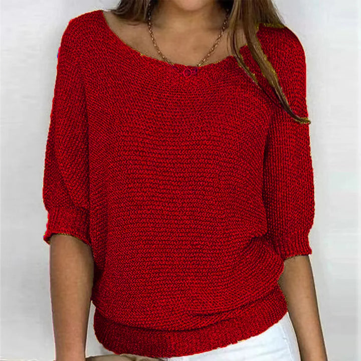 Lisa - Pull décontracté à col rond et manches 3/4 pour femmes
