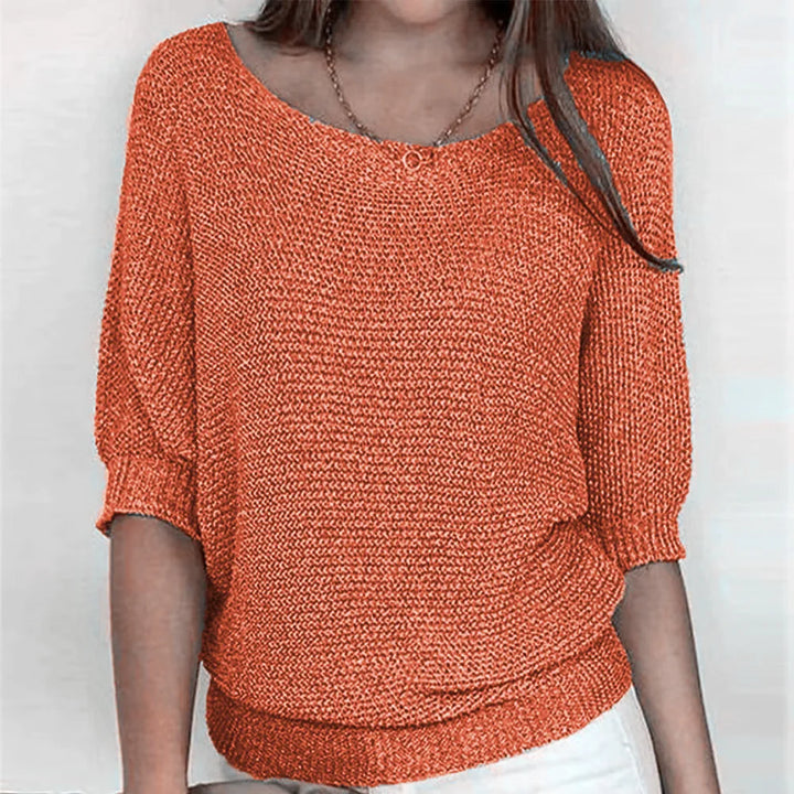 Lisa - Pull décontracté à col rond et manches 3/4 pour femmes