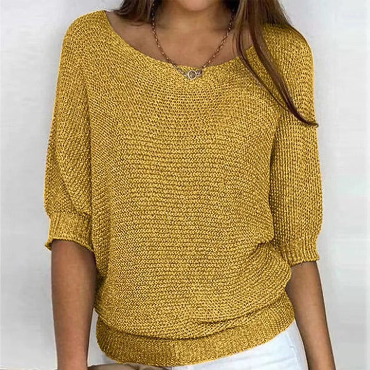 Lisa - Pull décontracté à col rond et manches 3/4 pour femmes