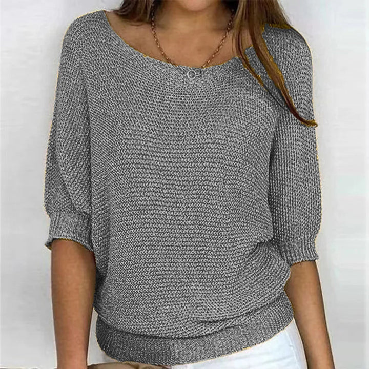 Lisa - Pull décontracté à col rond et manches 3/4 pour femmes